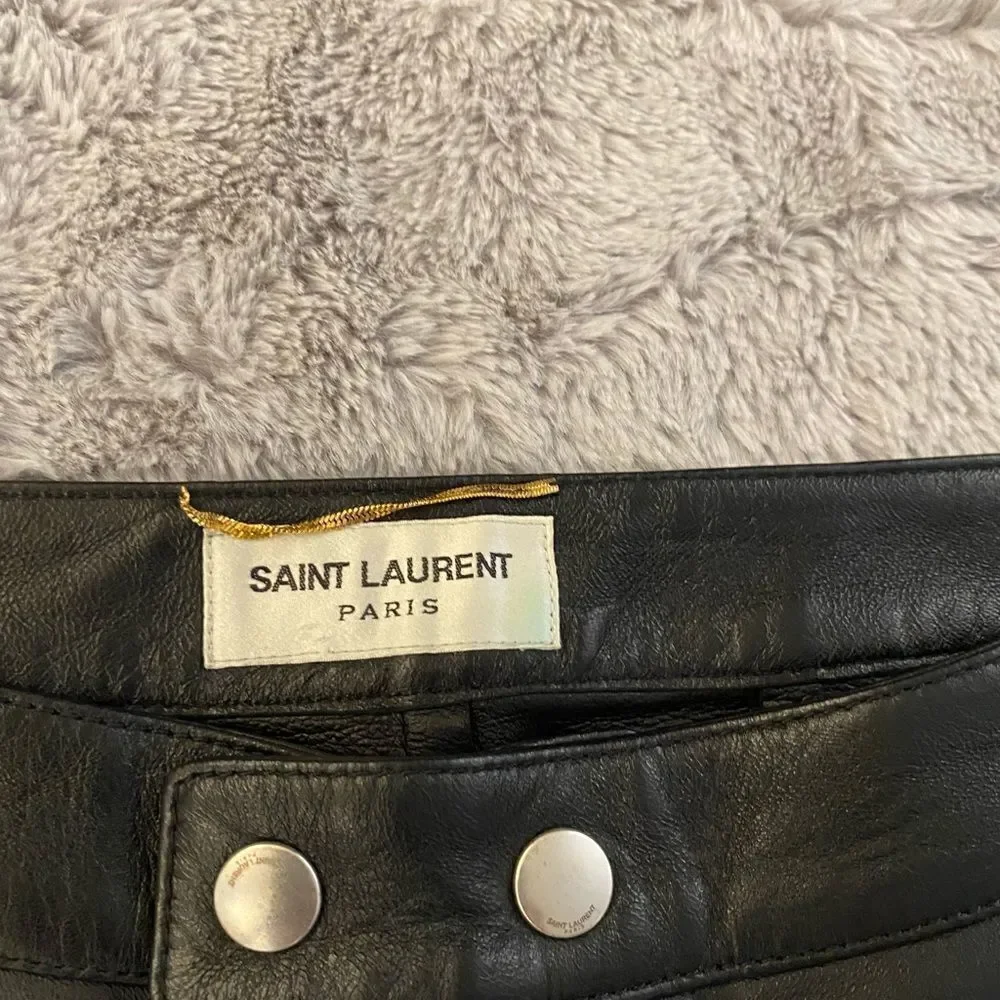 Saint Laurent Paris genuine leather pants, size 38(4)